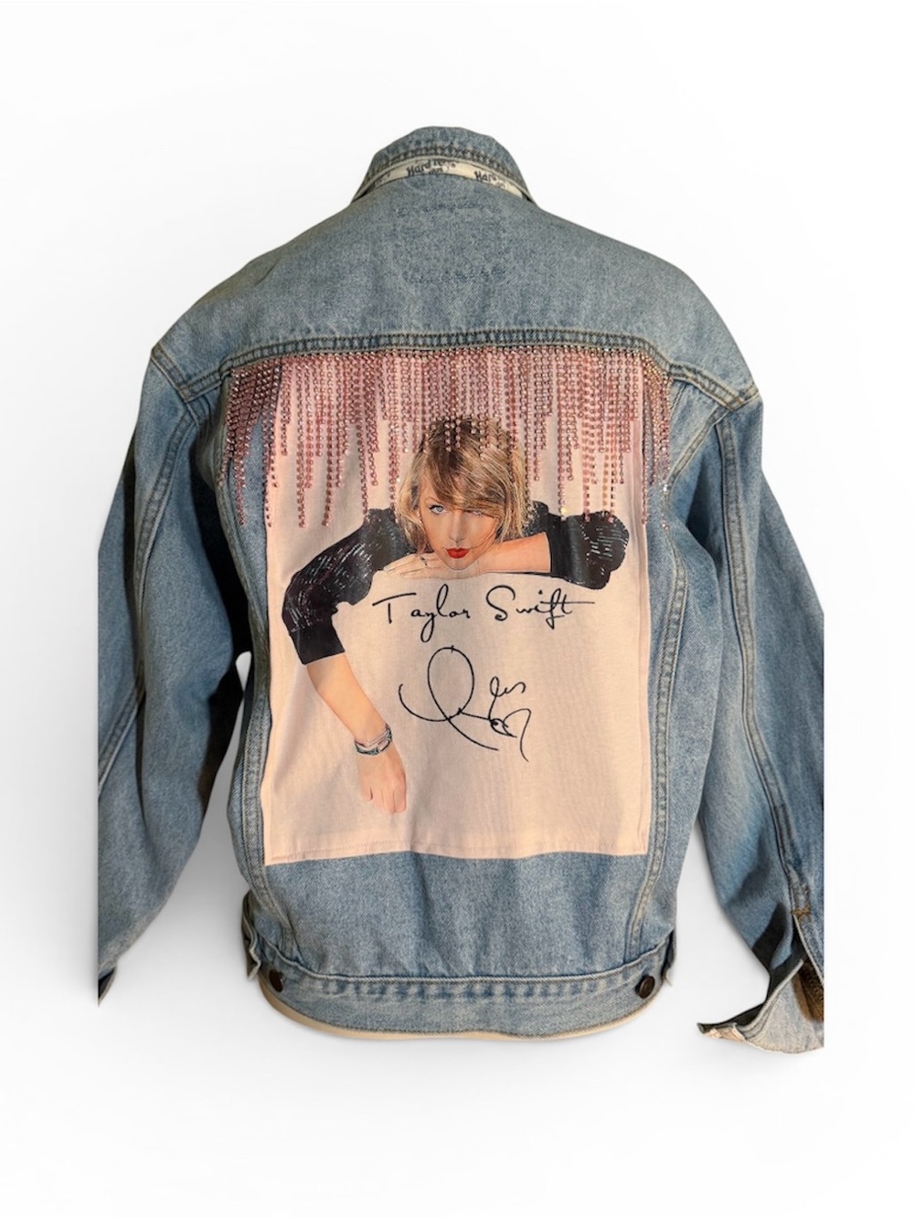 Custom Taylor Swift “Eras” Denim Jacket Oversize Vintage Hard Rock Cafe Swiftie
